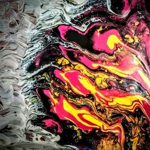Acrylic paint pour on canvas